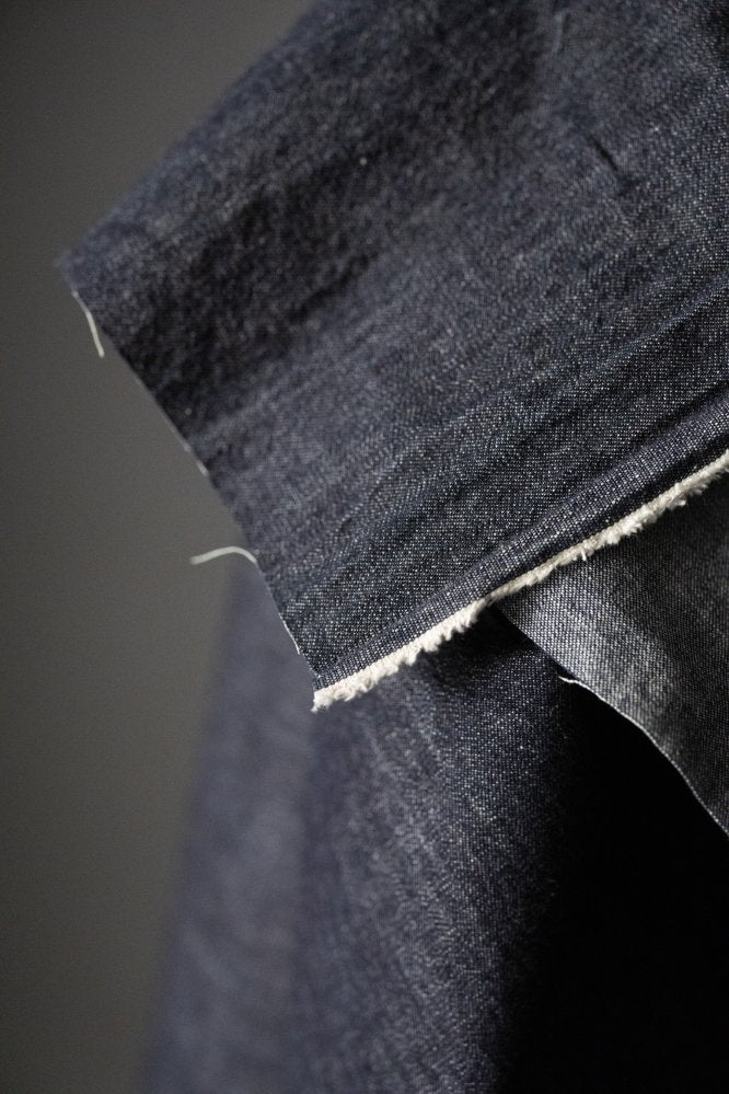 dark indigo soft denim fabric