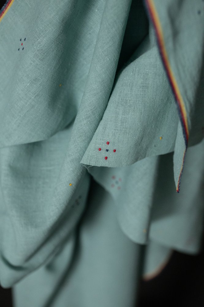 Light blue indian handloom tangaliya cotton