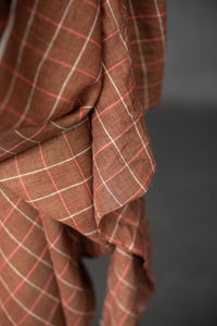 Handwoven Linen Check - Strawberry Jam