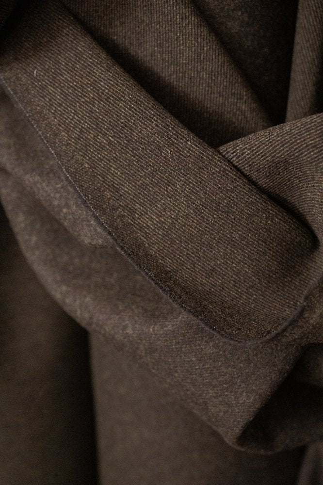 green brown twill wool fabric 