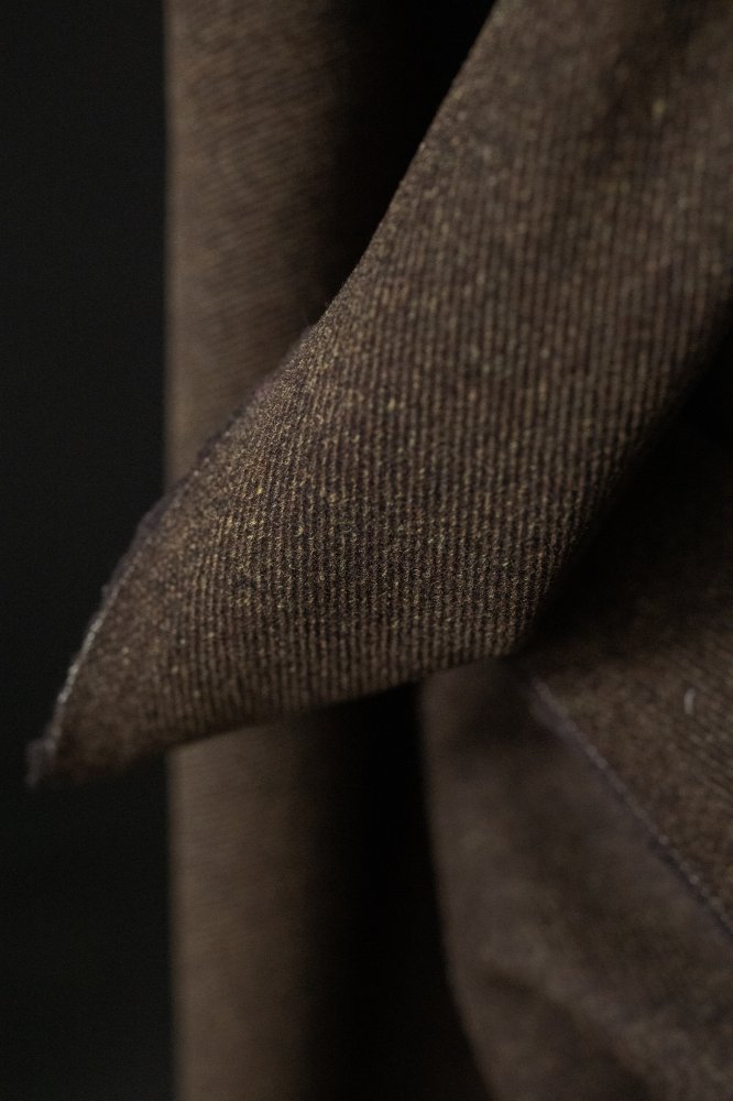 green brown twill wool fabric 