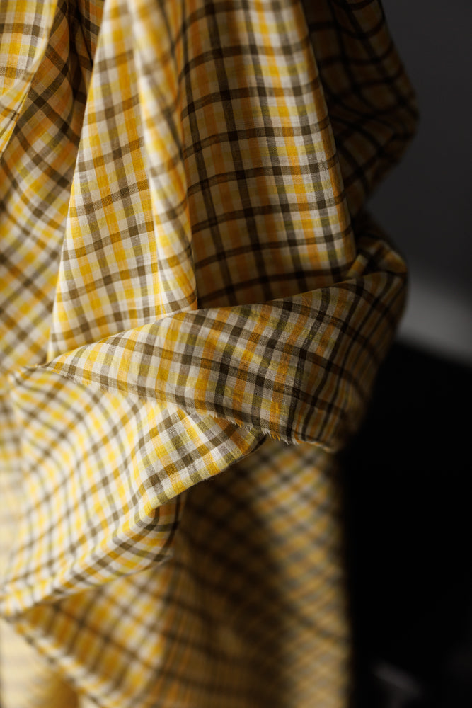 Handwoven Cotton Check - Warbler