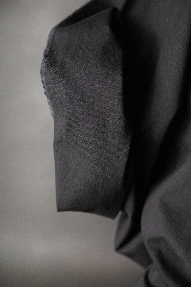 washed black denim fabric