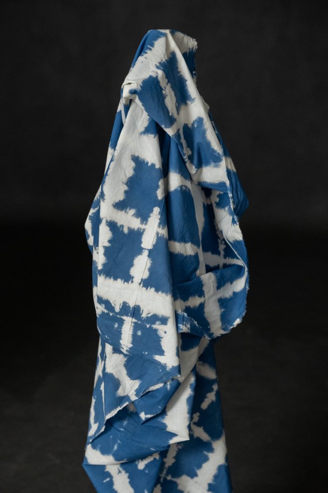 blue hand dyed fabric