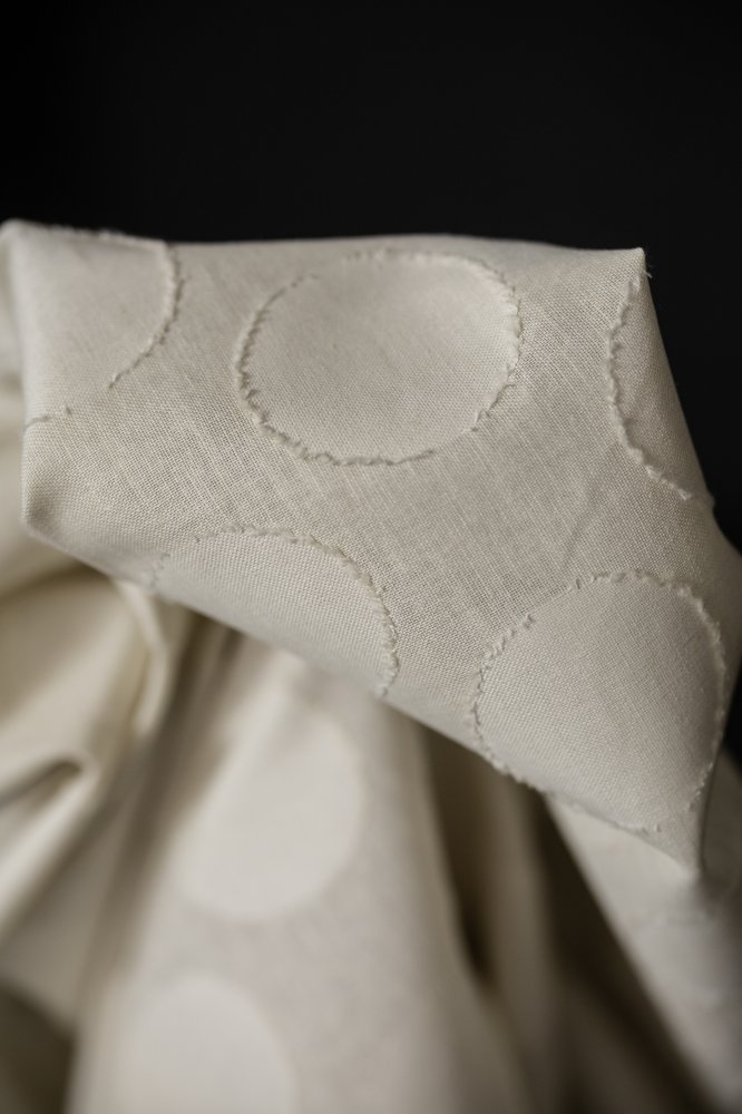 white jacquard spot fabric