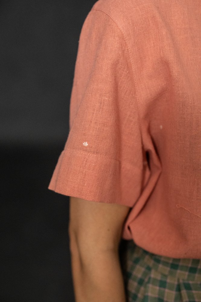 Coral Flower Extra Weft Handwoven Organic Cotton