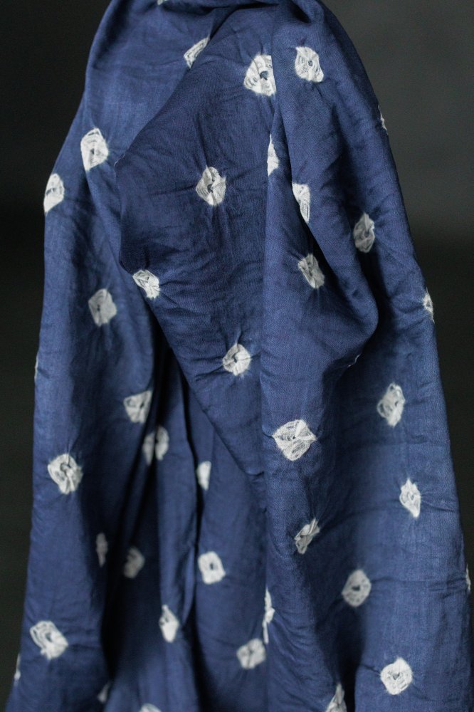 bandhani blue cotton dotty fabric