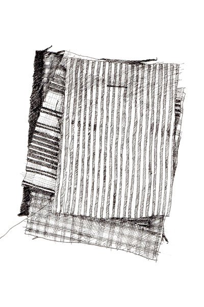 Sample (Sprigs Watercolour Organic Cotton Stripe)