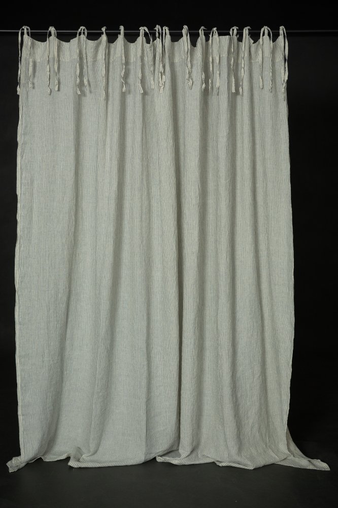Nantucket Laundered Linen Curtain Extra Wide With Tie Tops