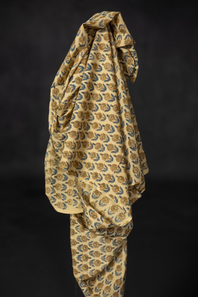 block print floral fabric