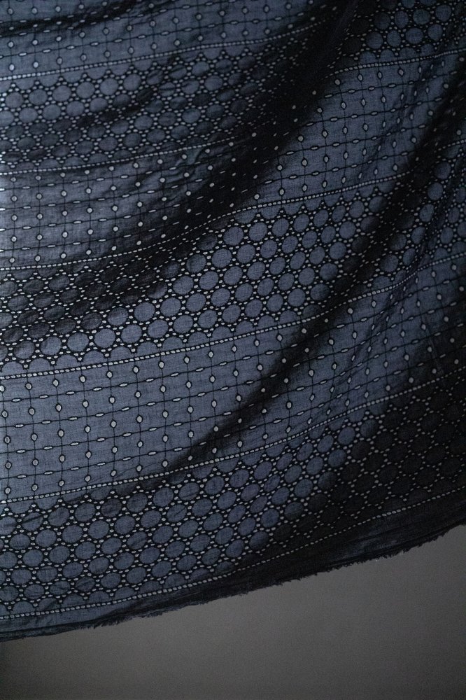 Navy Eyelet Indian Cotton