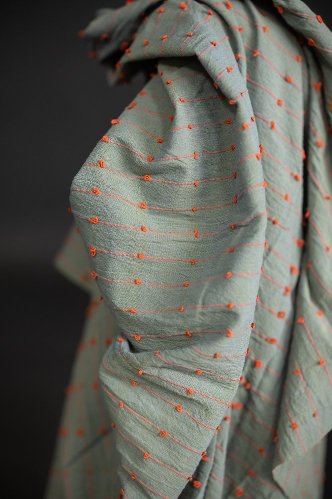 turquoise coral loopy fabric