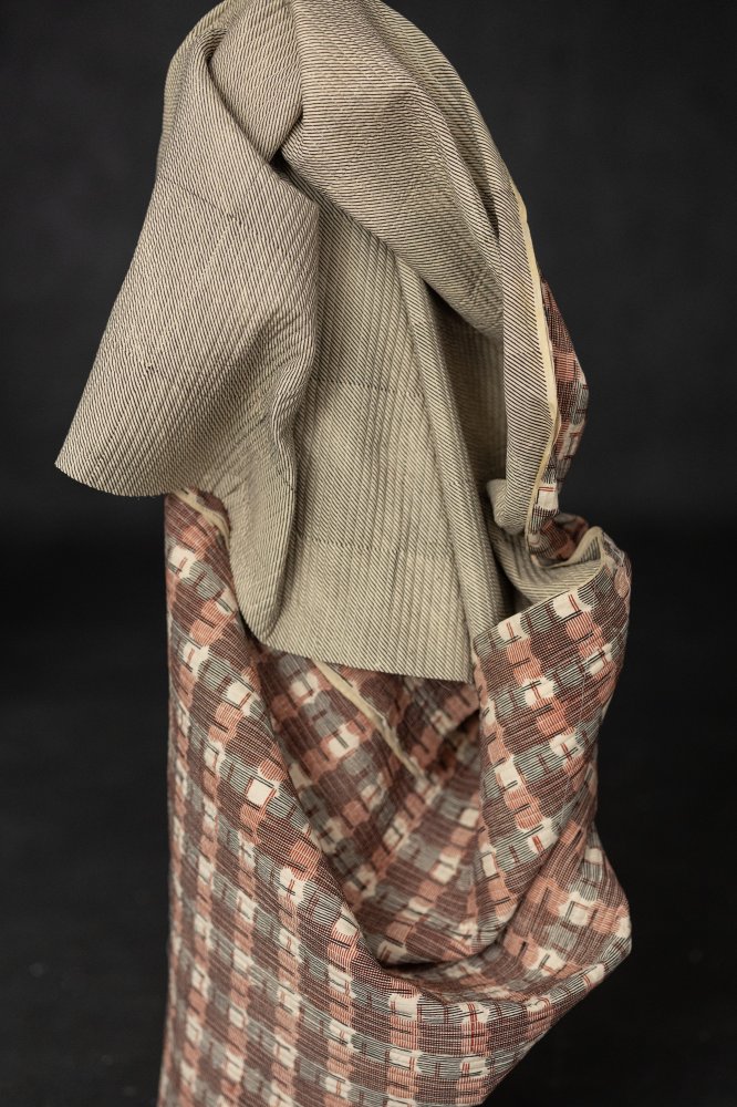 quilted block print bagru fabric