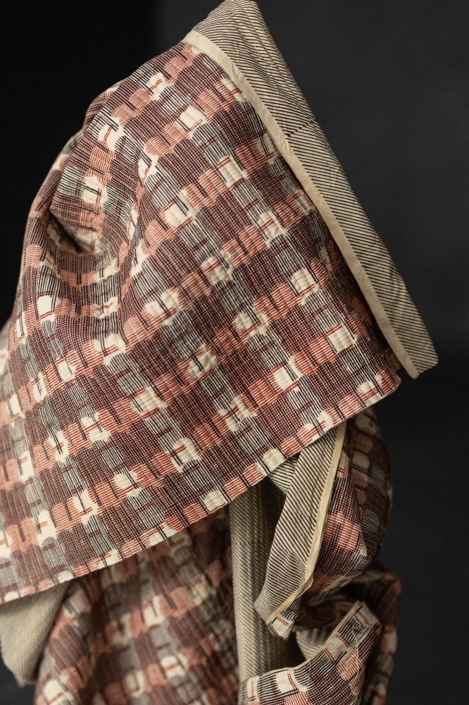 quilted block print bagru fabric