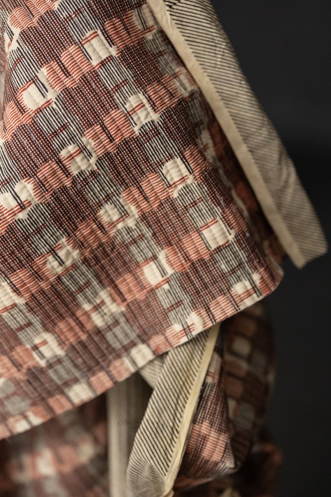 quilted block print bagru fabric