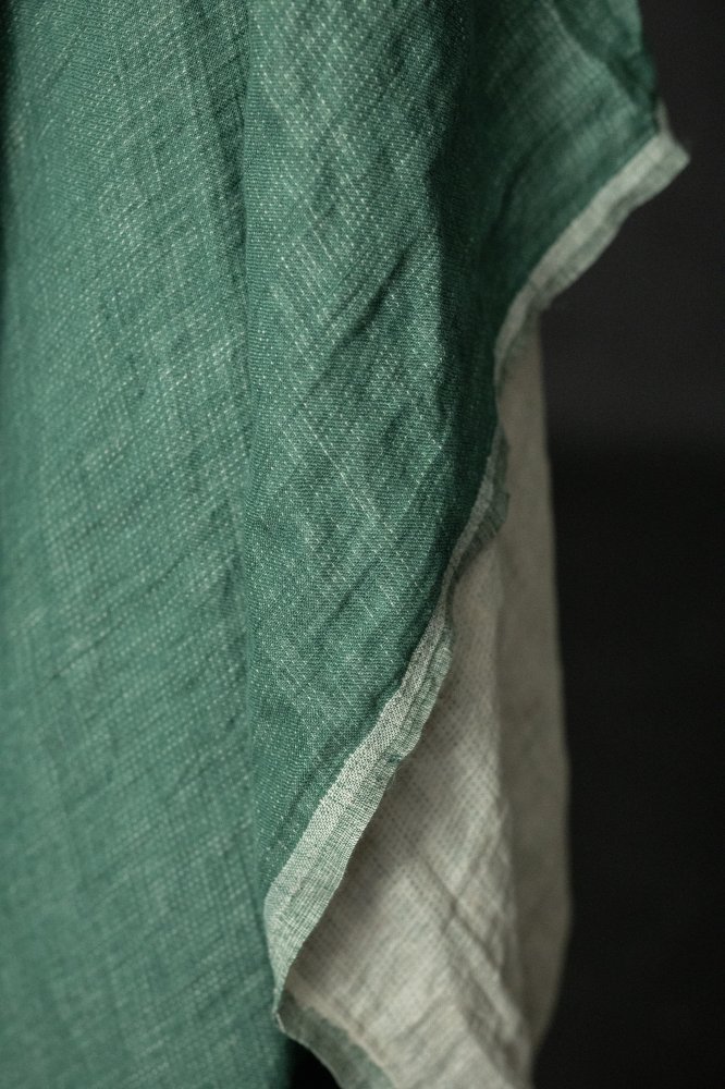 green double gauze linen fabric
