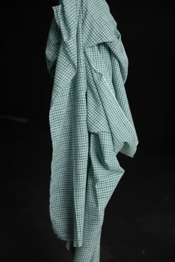 Marley Green Handwoven Cotton Check
