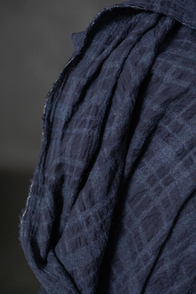 blue cotton wool japanese fabric