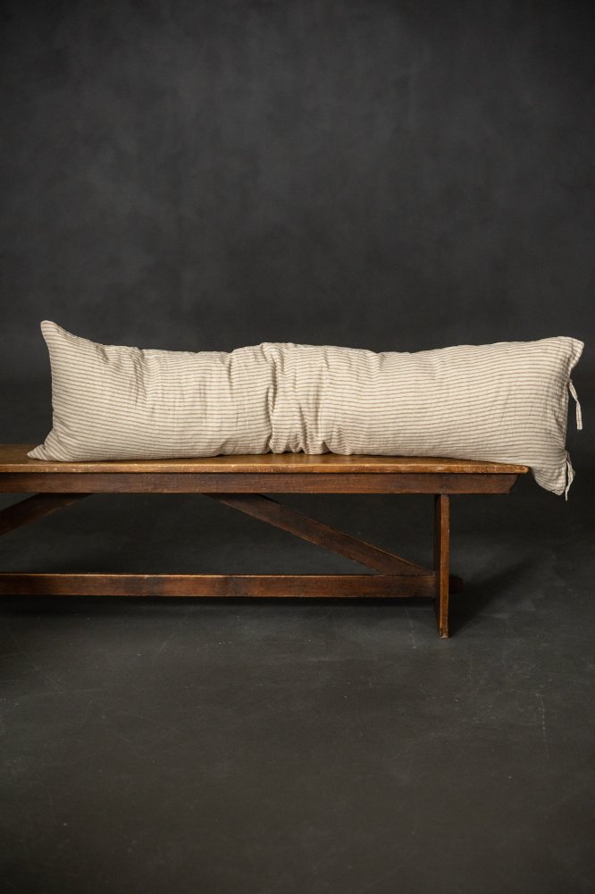ticking stripe linen extra long pillow