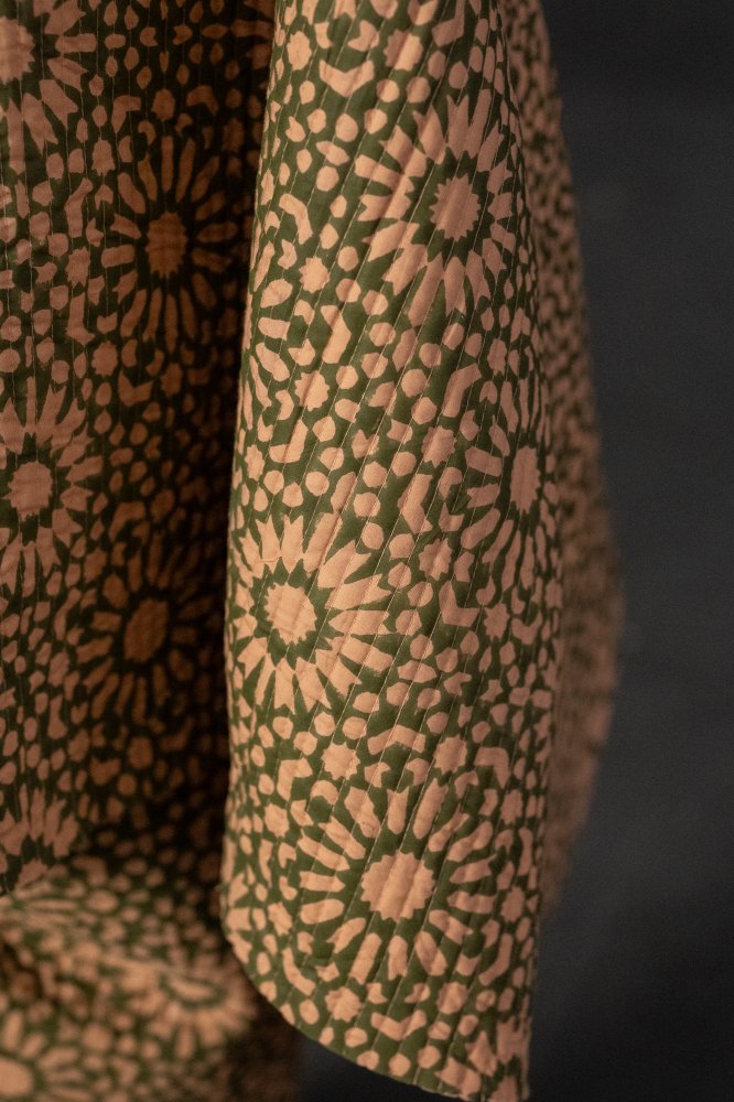 pink green quilted cotton