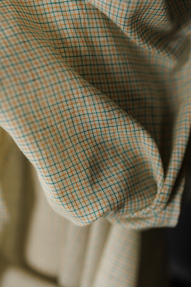 green yellow orange small check