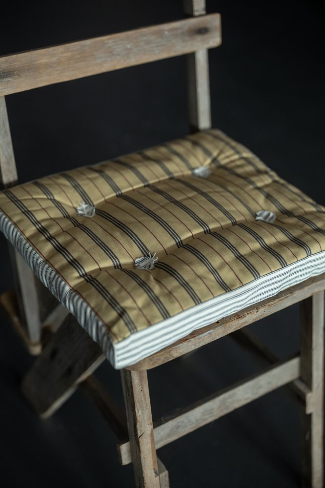 ticking squab cushion