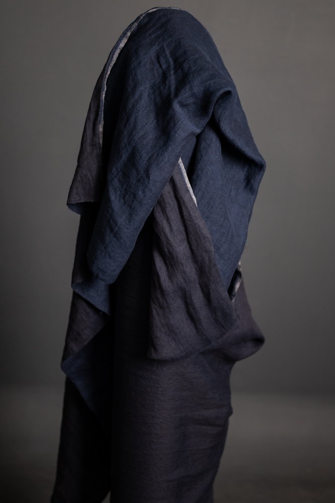 Fall Navy twill linen fabric