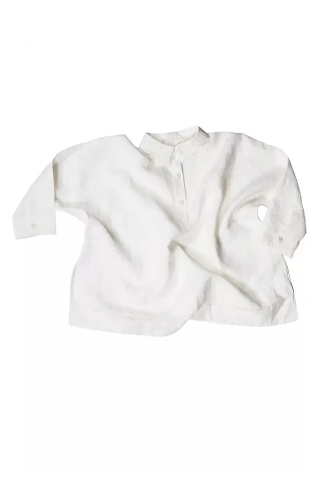 【argue】LINEN VOILE GAUZE PULLOVER/WHITE White Gauze European Laundered Linen - Merchant & Mills