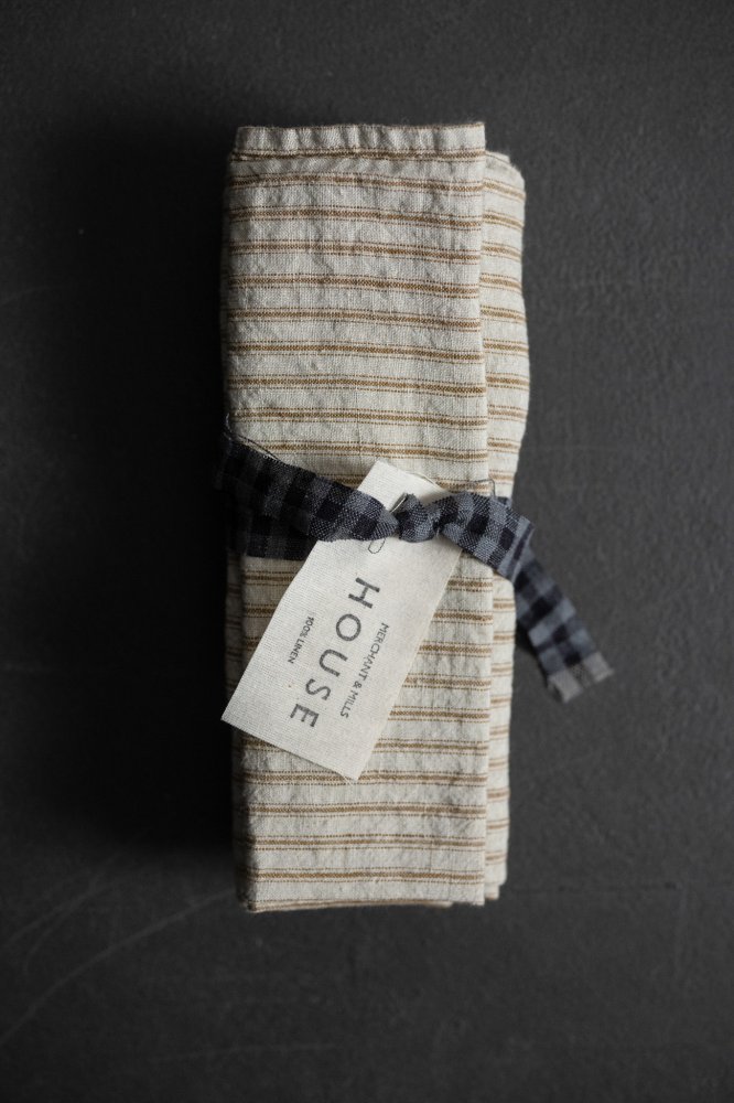 stripy linen napkin fabric