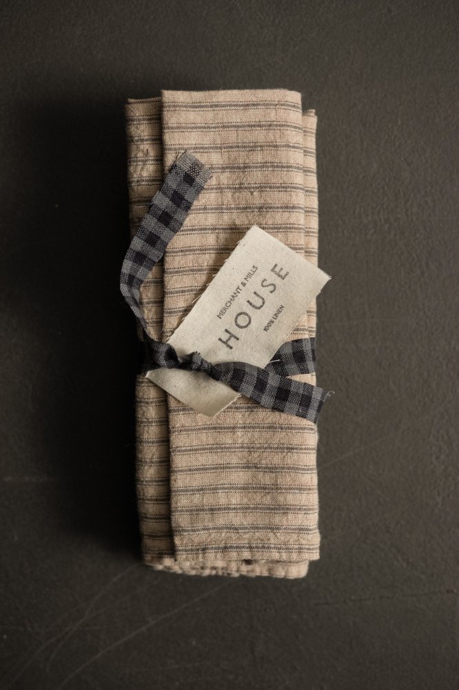stripy linen fabric napkin