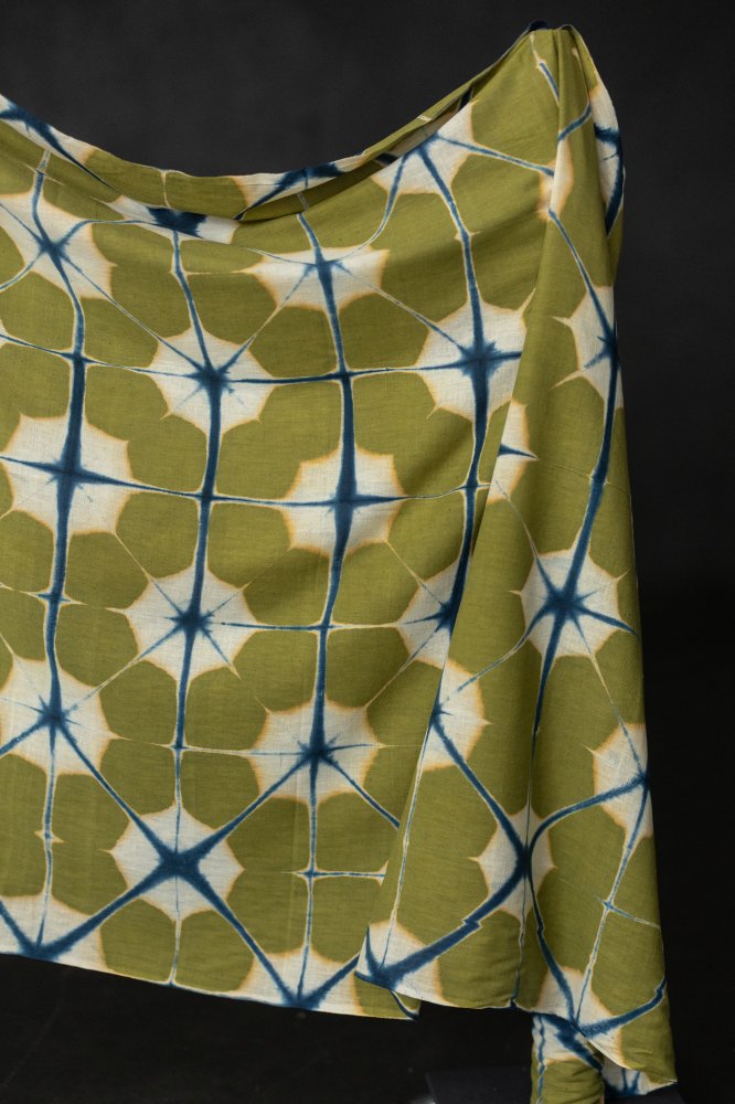 green blue dyed fabric