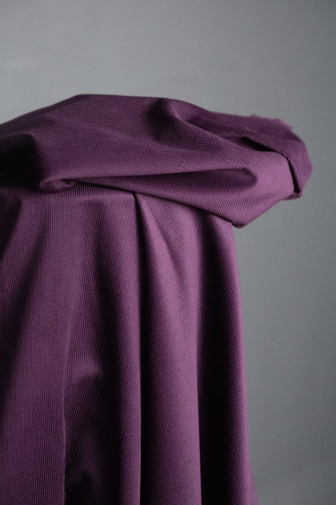 Aubergine 14 Wale Cotton Corduroy Remnant