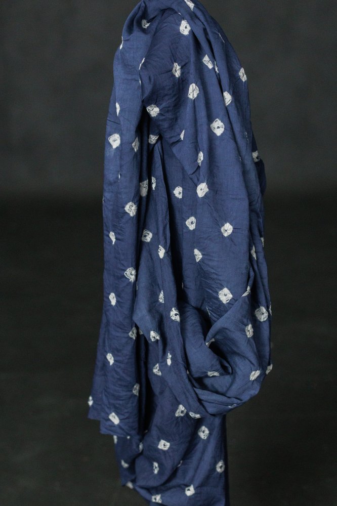 bandhani blue cotton dotty fabric