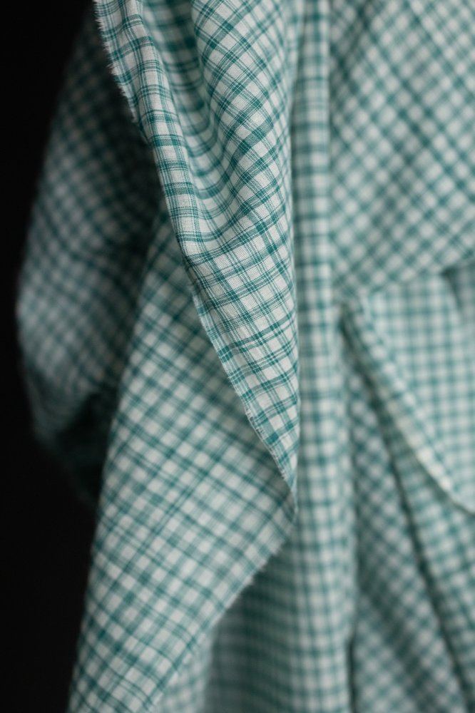 Marley Green Handwoven Cotton Check
