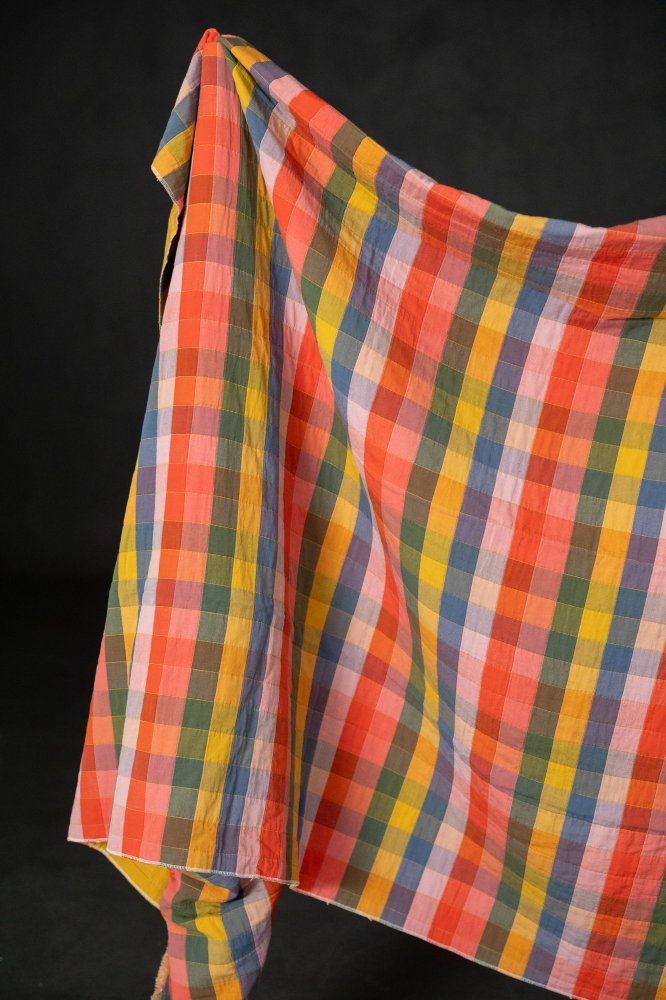 multicoloured jacquard quilt fabric