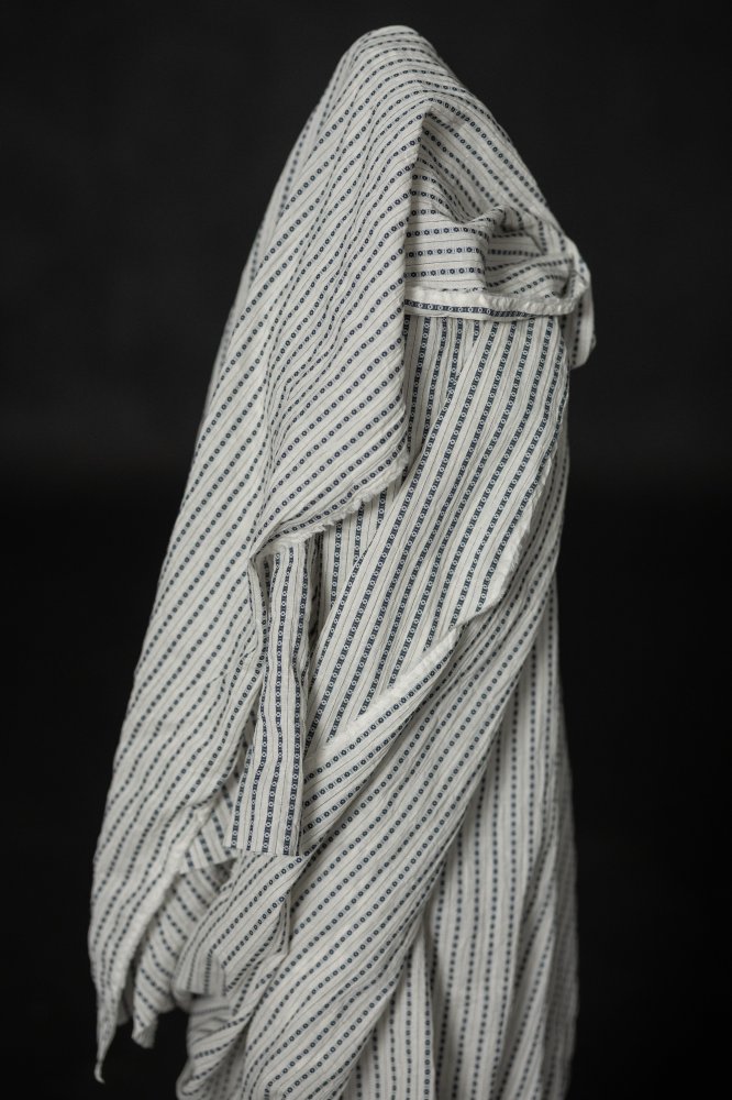 navy white floral embroidered cotton