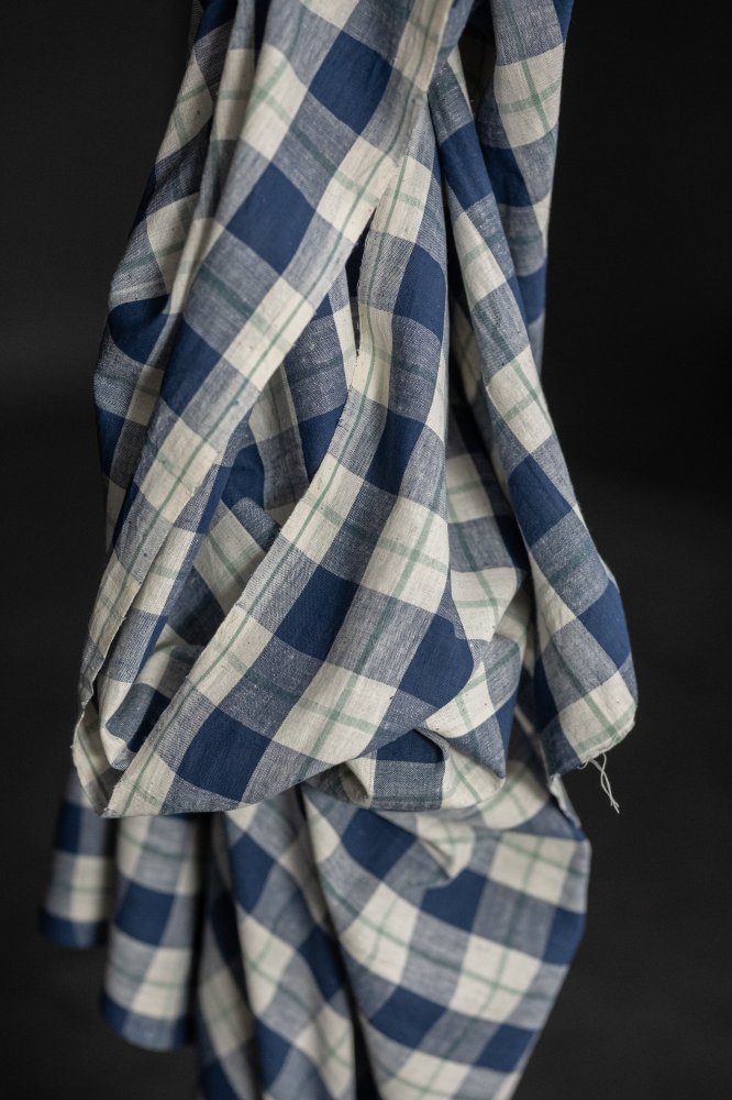 blue gingham indian cotton