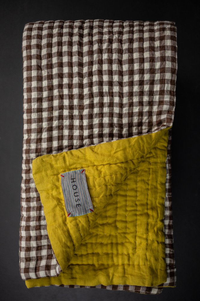 Mississippi/Mr Citrus Laundered Linen Kantha Stitched Quilt