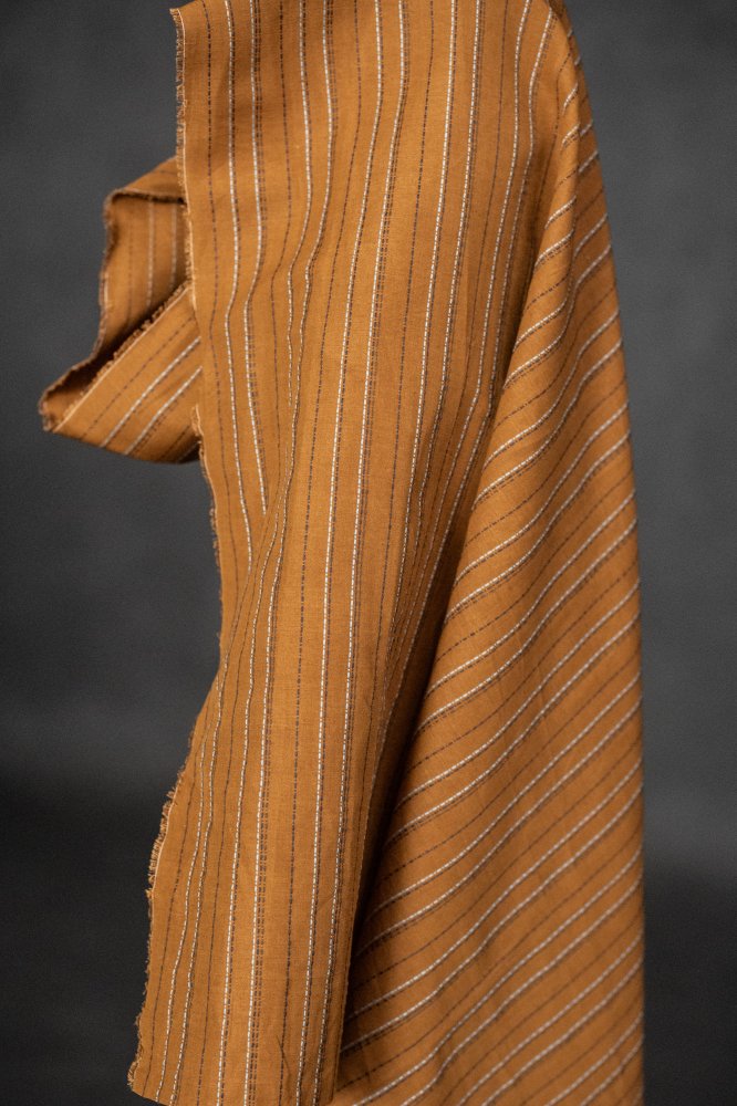 mustard stitched indian cotton linen