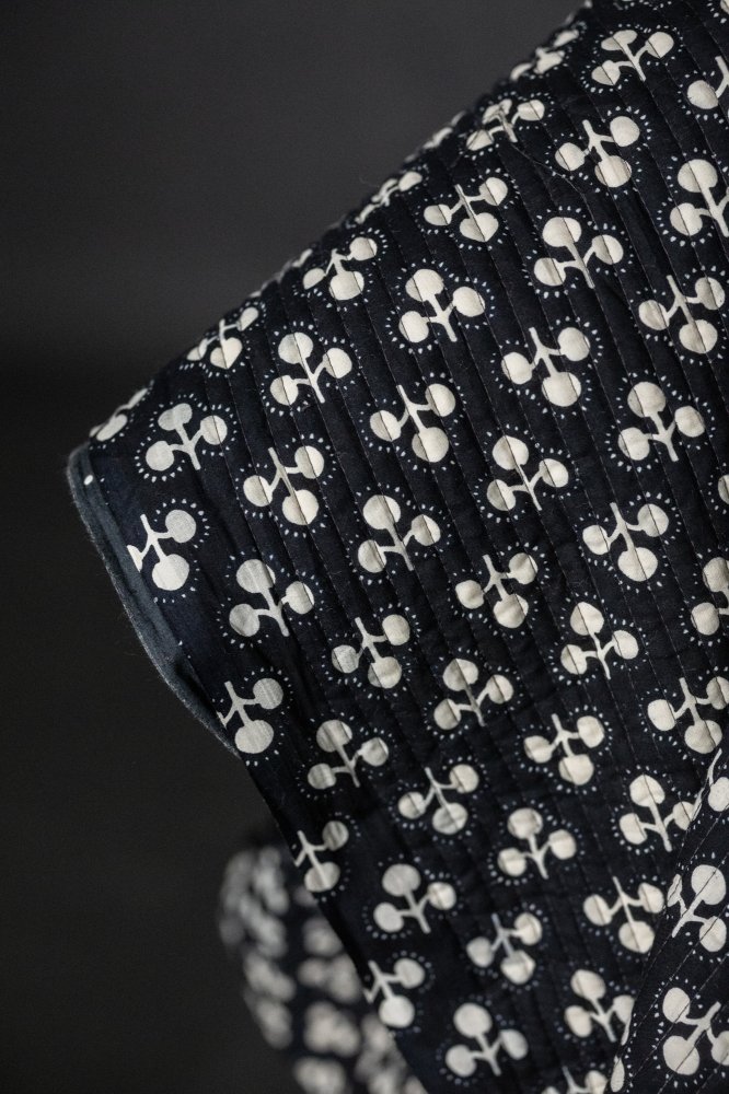 black white quilted indian cotton