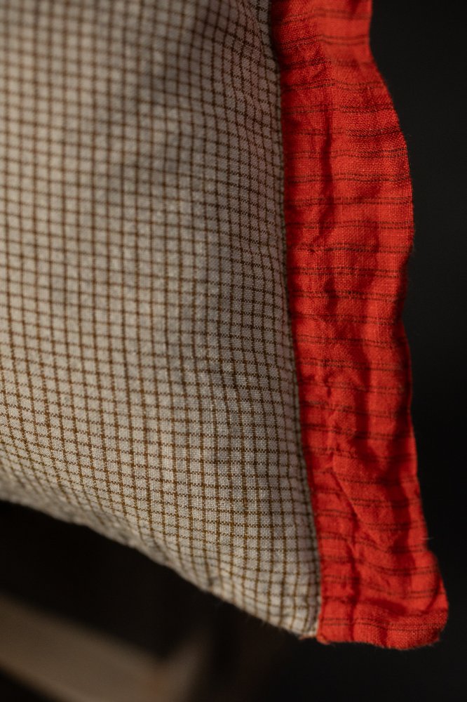 linen check pillow cushion