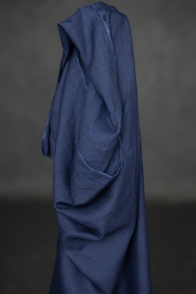 deep blue italian linen