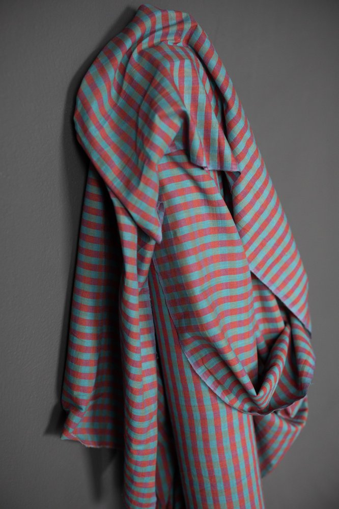 Heatwave Handwoven Cotton Check Remnant