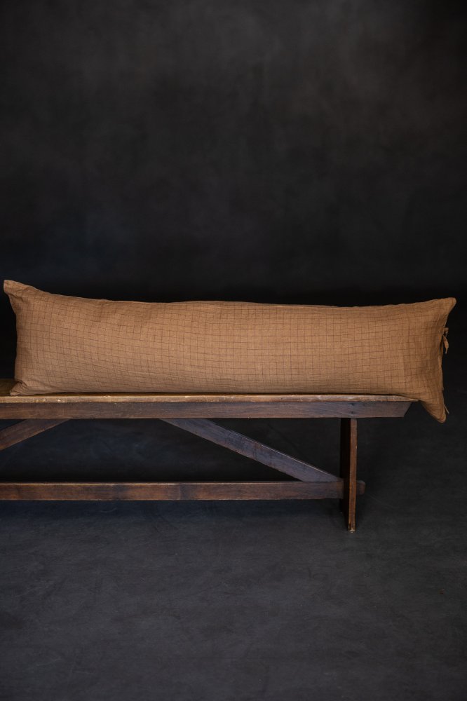 brown check cushion linen