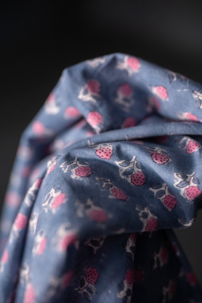 Pink Floret Indian Block Print Cotton