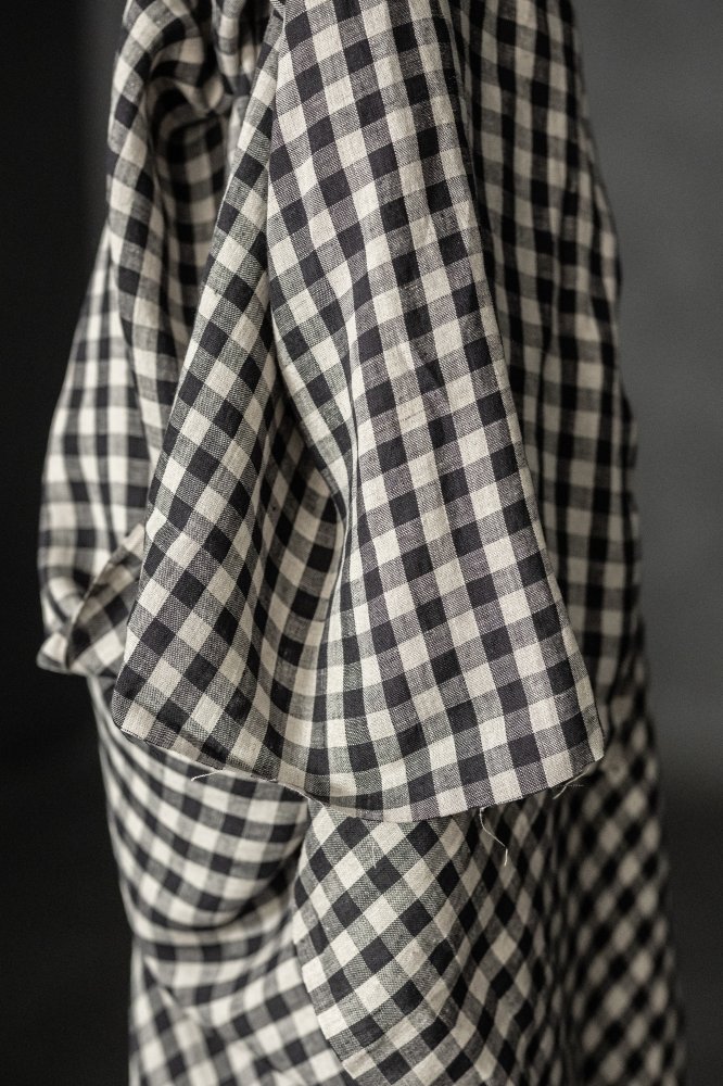 Black and white gingham linen