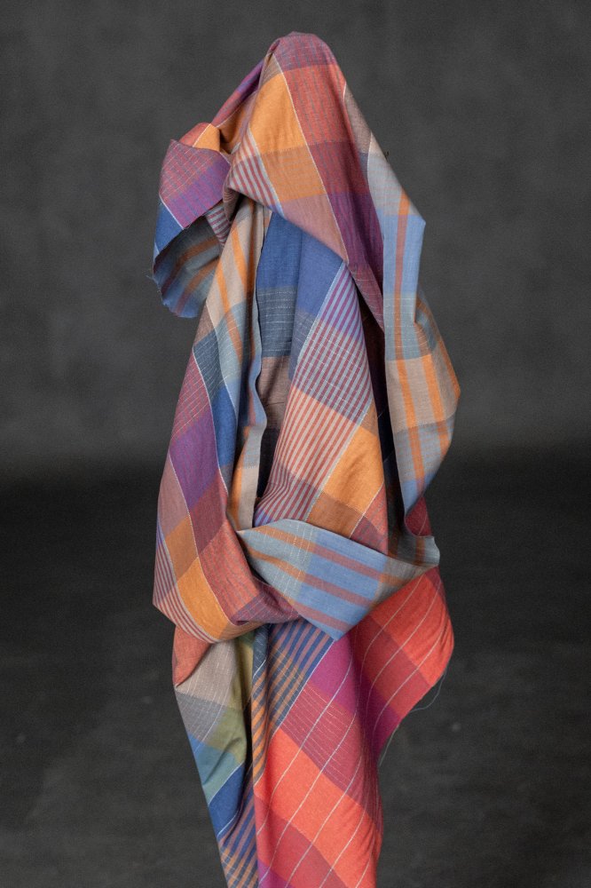 check indian multicoloured fabric