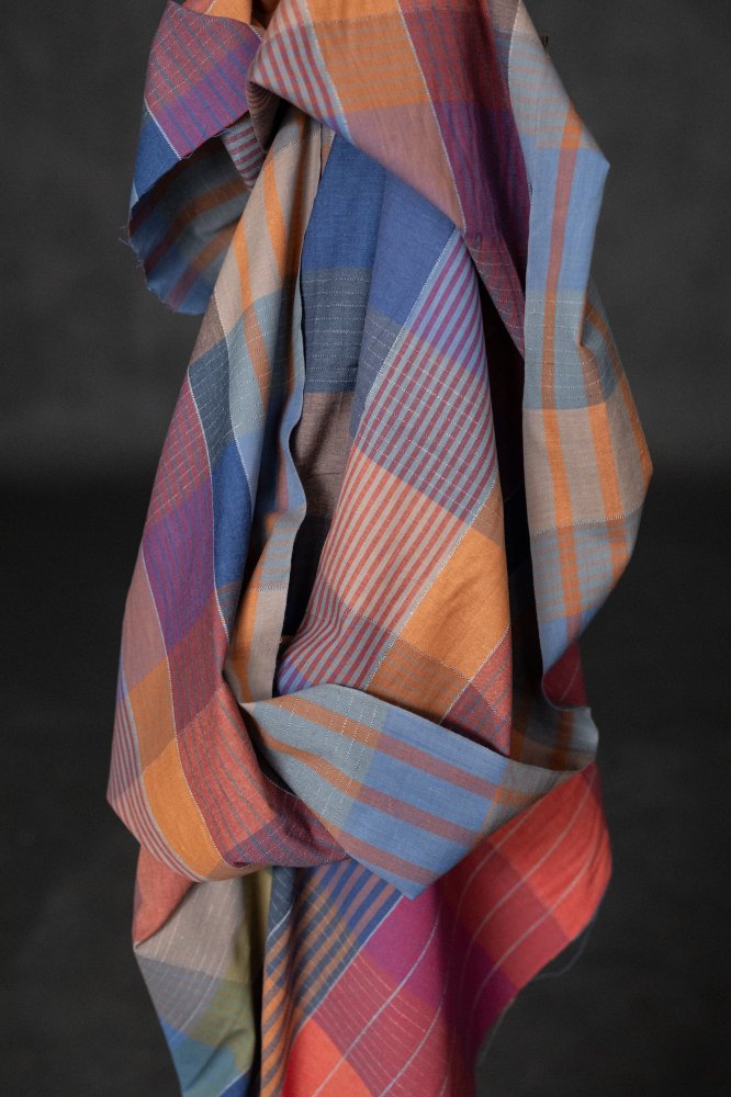 check indian multicoloured fabric