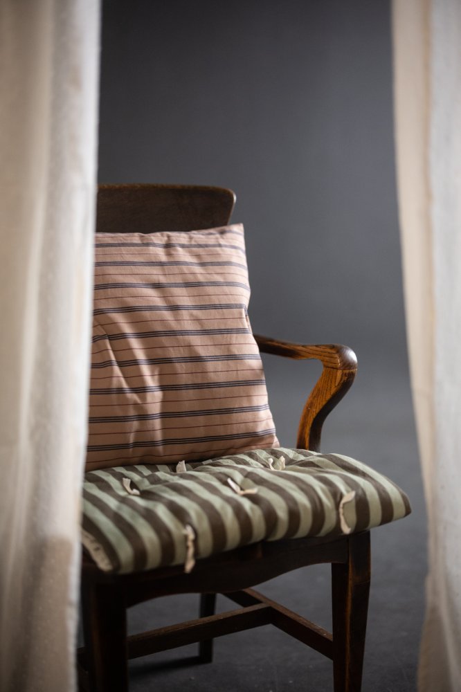 Mandarin Stem Wide Stripe Cotton Canvas *discounted