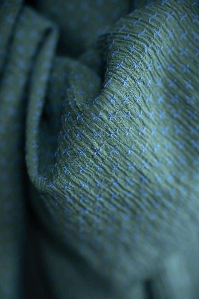 turquoise cross stitch fabric